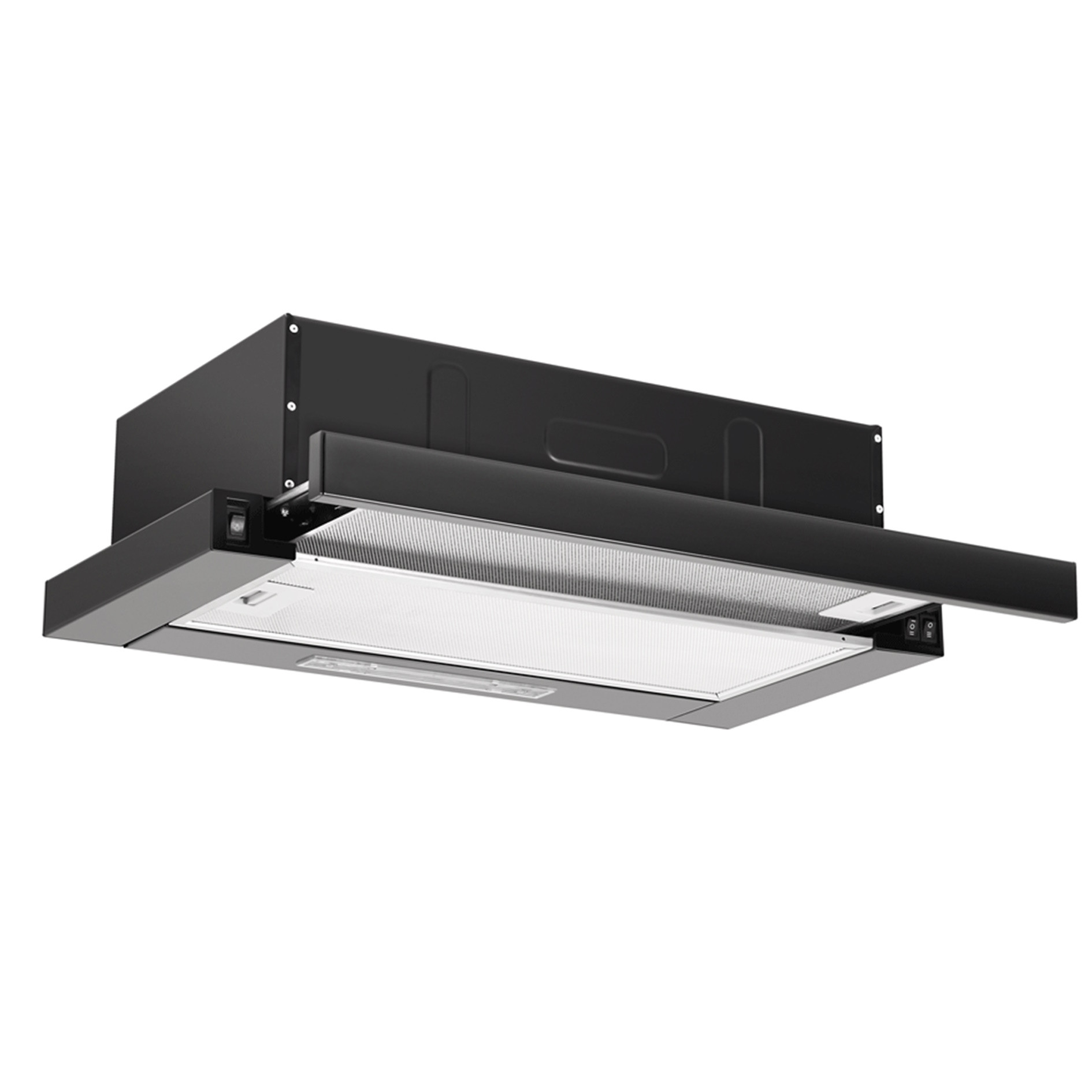 Hota incorporabila Floria ZLN1895, 60 cm, 140 W, 450 m3/h, 2 viteze, 2 filtre, 68 dB, Negru