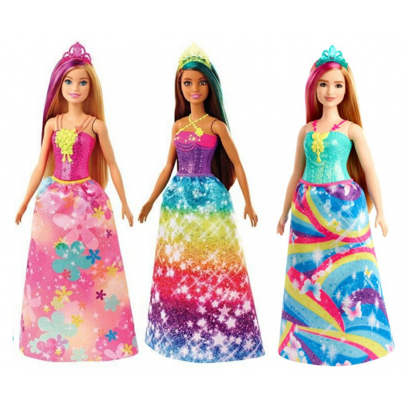 Barbie Dreamtopia Doll, 29 cm, with a sparkly top and colorful skirt, Multicolored