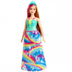 Barbie Dreamtopia Doll, 29 cm, with a sparkly top and colorful skirt, Multicolored
