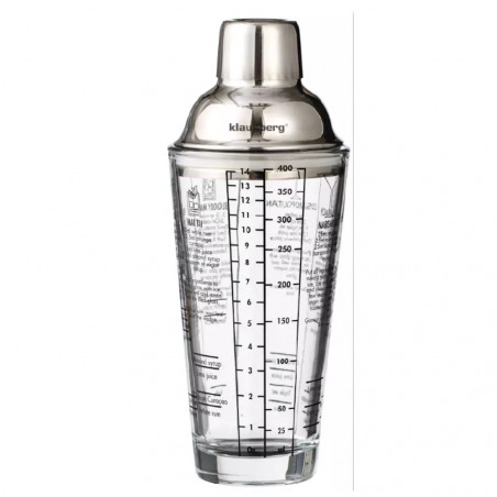 Shaker cocktail Klausberg KB 7647, Sticla, 400 ml, Transparent