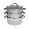 Oala dubla de gatit cu aburi Klausberg KB 7142, 22 cm, 4 L, 5 piese, Inductie, Inox