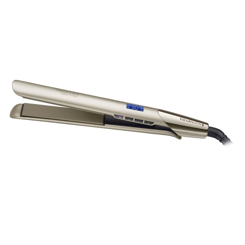 Remington S8605 Advanced Colour Protect Hair Straightener, 230°C, Ceramic coating enriched with shea butter and UV filters, Fast heating, Gold