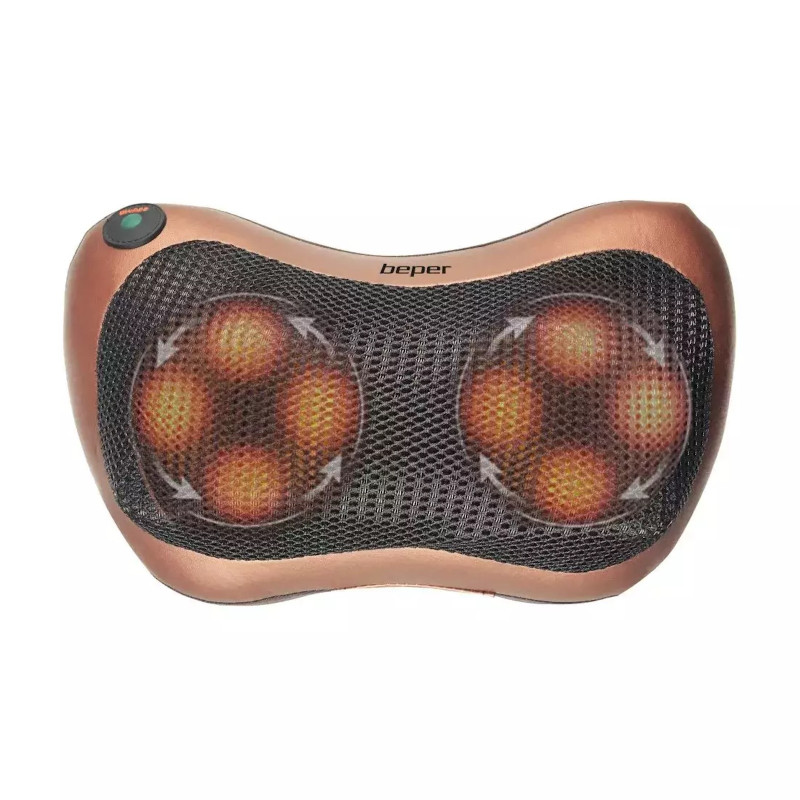 Beper 40.501 Massage Pillow, 20W, 4 massage rollers, Vibration, Brown