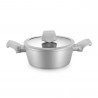 Royalty Line T010-Silver Cookware Set, 10 pieces, Marble Finish, Induction Compatible, Silver