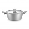Royalty Line T010-Silver Cookware Set, 10 pieces, Marble Finish, Induction Compatible, Silver