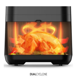 Midea MF-CN55D2 Hot Air Fryer, 1700W, 8 Programs, 4.8L, DUALCYCLONE Rapid Air Technology, Timer, Black
