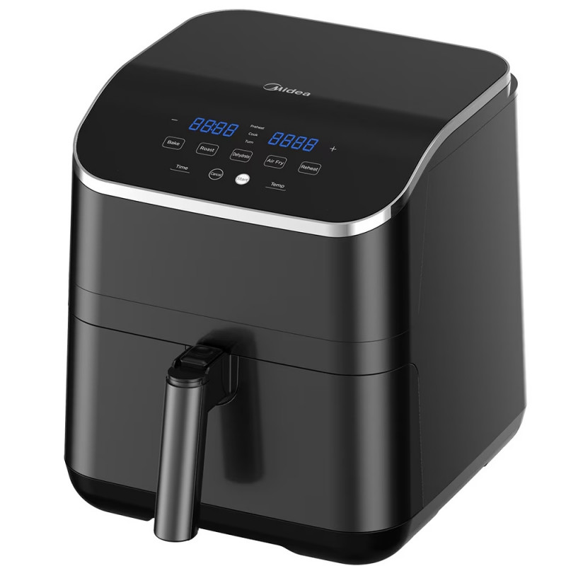 Midea MF-CN55D2 Hot Air Fryer, 1700W, 8 Programs, 4.8L, DUALCYCLONE Rapid Air Technology, Timer, Black