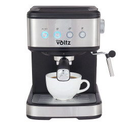 Μηχανή Espresso Оliver Voltz OV51171F, 1.2 l, 20 bar, 1100W, ανοξείδωτο φίλτρο, για κρέμα με άψογο χρώμα, Μαύρο/Inox