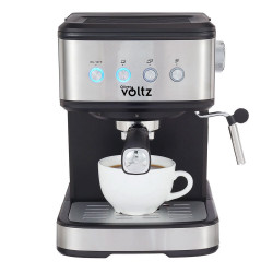 Oliver Voltz OV51171F Espresso Machine, 1.2 L, 20 bar, 1100 W, Crema Disc, Black/Stainless Steel