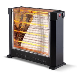 Radiator cu quartz KUMTEL HEATER KS-2760, 2200W, Protectie rasturnare, 4 tuburi, Termostat, Negru