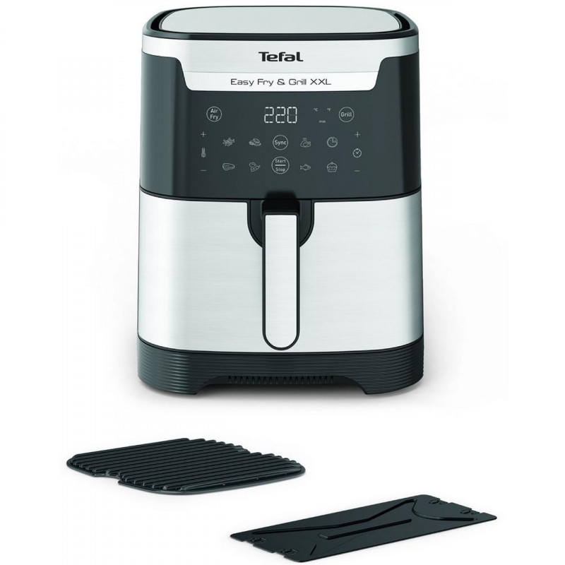 Friteuza Tefal EY801D15 Easy Fry & Grill XXL, 1830W, 6,5L, 8 programe, Fara fum, Inox