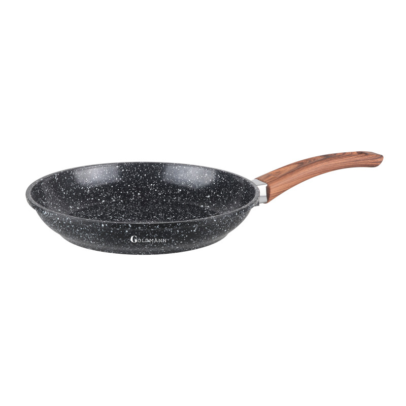 Goldmann GM-0428 Frying Pan, 28 cm, Marble Finish, Induction, Black