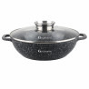 Ρηχή κατσαρόλα Goldmann GM-0524, 2.5L, 24 cm, Μαρμάρινη επίστρωση, Επαγωγή, Μαύρο