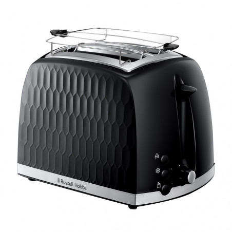 Russell Hobbs 26061-56 Toaster, 850W, 2-slice, High Lift, Wide Slots, Defrost, Black