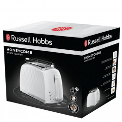 Russell Hobbs 26060-56 Toaster, 850W, 2-slice, High-lift, Wide slots, Defrost, White
