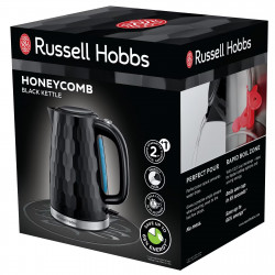 Cana electrica Russell Hobbs Honeycomb 26051-70, 2400 W, 1.7 L, Fierbere rapida, Negru