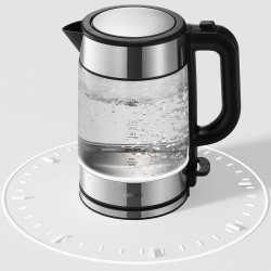 Βραστήρας Xiaomi Electric Glass Kettle, 2200 W, 1.7l, Гυαλί, Αυτόματη απενεργοποίηση, LED, Μαύρο