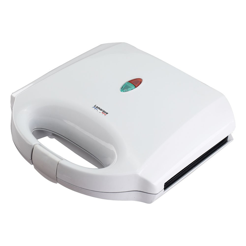 Sandwich maker LAMARQUE LSM-3160, 750W, Acoperire antiaderenta, Placi grill, Alb