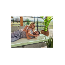 Topper Dormeo Nature Aloe Vera II D110081455, 5cm, 140x190cm, Spumа 3D Orthocell, CleanEffect, Sistem AirX, Anti-alunecare, Alb/verde