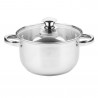 Rosberg R51210O22 Saucepan, 3.6 L, 22 cm, Glass Lid with Steam Vent, Stainless Steel