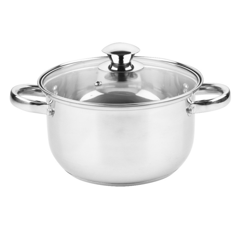 Oala Rosberg R51210O24, 5L, 24 cm, Capac din sticla, Inox