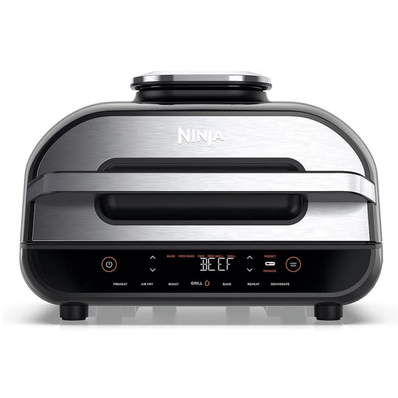 Gratar electric Ninja AG551EU, 2460W, 6 functii, Friteuza 3.8 L, Vas de gatit 3.8 L, Negru