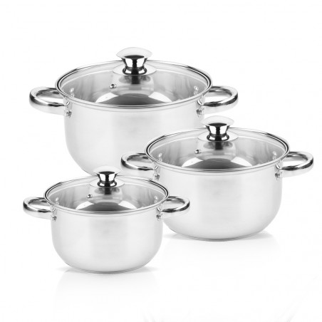 Set oale Rosberg R51210O6, 6 piese, 3-5 L, Capac din stica, Inox