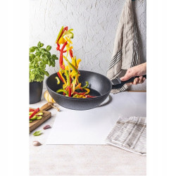 Klausberg KB 7692 Deep Frying Pan, 28 cm, Marble Coating, Induction, Black