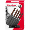 Klausberg KB 7616 Knife Set with Stand, 6-piece, Stainless Steel, Brown/Gray