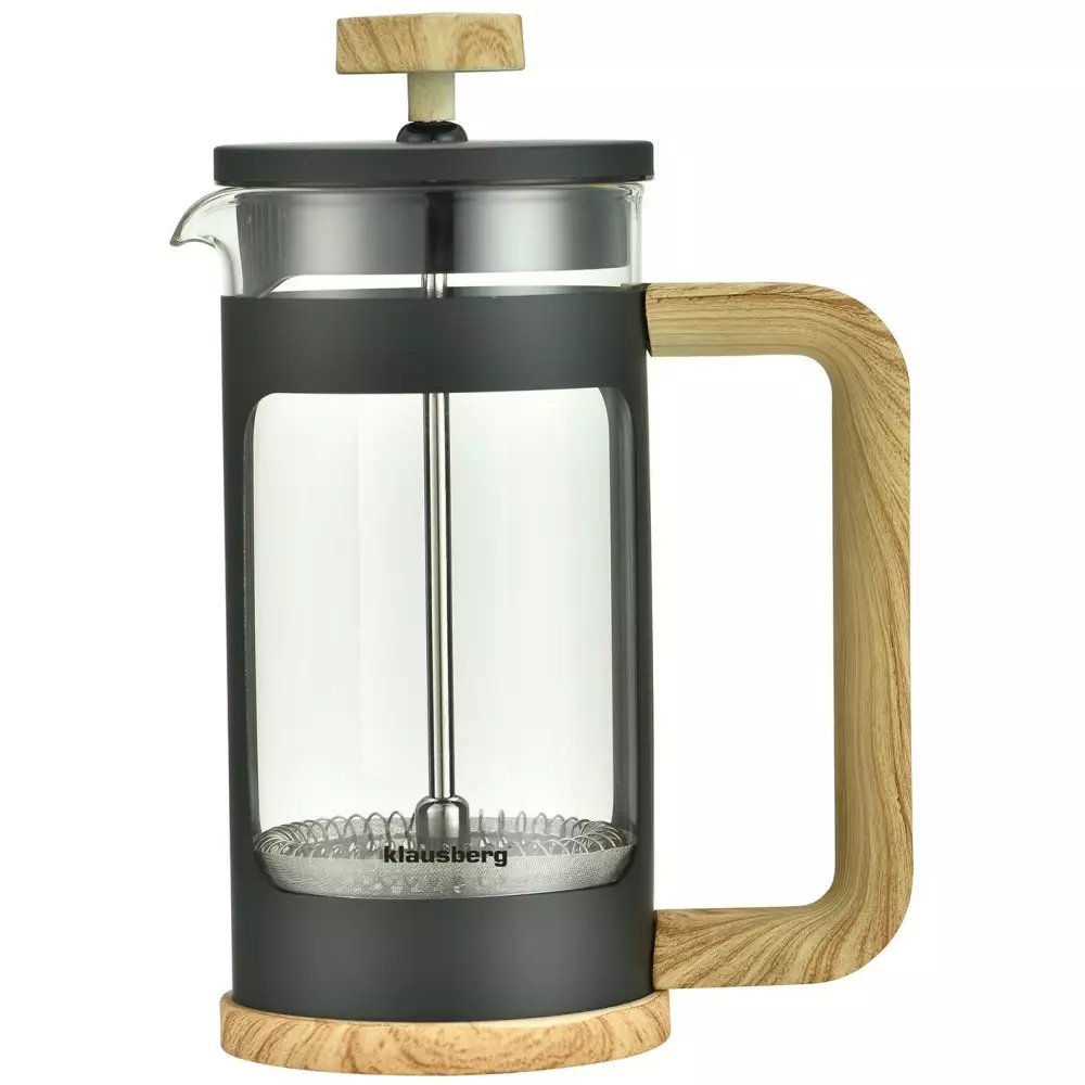 Infuzor pentru ceai/cafea Klausberg KB 7679, 350 ml, Sticla, Negru/Maro