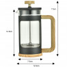 Klausberg KB 7679 French Press, 350 ml, Glass, Black/Brown