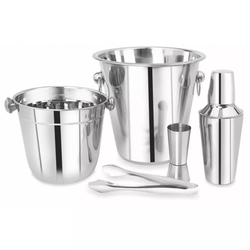 Kinghoff KH 1389 Cocktail Set, 4 pieces, Measuring Cup, Bar Tongs, Stainless Steel