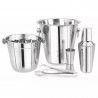 Set pentru cocktail Kinghoff KH 1389, 4 piese, Pahar masurare, Cleste, Inox