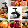 Storcator de fructe Slow juicer Adler AD 4130, 150W, 605ML, 90-105 rpm, Rotatie inversa, Negru/Gri