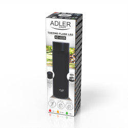 Termosz hőmérsékletjelzővel Adler AD 4506bk, 473 ml, LED, BPA mentes, Fekete