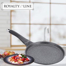 Tigaie pentru clatite Royalty Line RL-CP28M, 28 cm, Acoperire Greblon, Inductie, Grafit