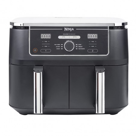 Ninja AF400EU Hot Air Fryer, 2470W, 9.5 L, 6 Programs, 2 Independent Zones, Black
