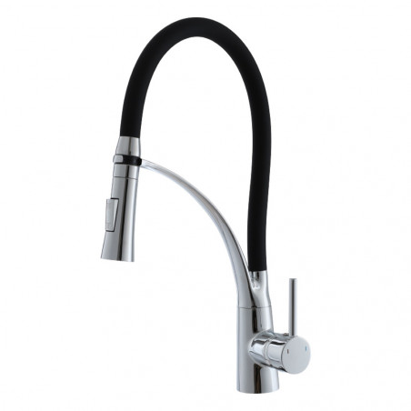 Rosberg R57100AZ7 Water Faucet, Vertical, 360° Swivel, Chrome/Black