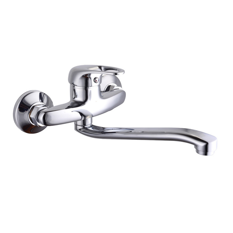 Rosberg R57100AZ4 Water Faucet, Horizontal, Chrome Finish, Wall-Mounted, Silver