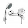 Rosberg Water Mixer with Shower R57100AZ2F, Horizontal, Wall-Mounted, Silver