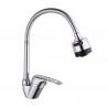 Rosberg R57100AZ6 Water Faucet with Flexible Spout, Vertical, Chrome Finish, Aerator, Silver