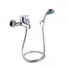 Rosberg Water Mixer with Shower R57100AZ2F, Horizontal, Wall-Mounted, Silver