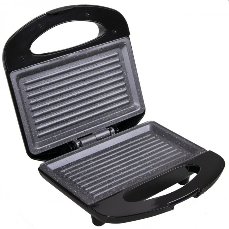 Sandwich maker Rosberg R51442CM, 750W, Placi cu acoperire marmura, Negru/Gri