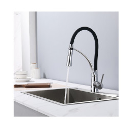 Rosberg R57100AZ7 Water Faucet, Vertical, 360° Swivel, Chrome/Black