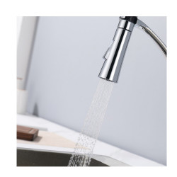 Rosberg R57100AZ7 Water Faucet, Vertical, 360° Swivel, Chrome/Black