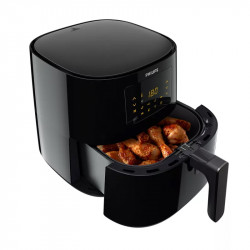 Фритюрник с горещ въздух Philips HD9280/70, 6.2L, 2000W, LED, 7 програми, 90% по-малко мазнини, Rapid Air, Черен
