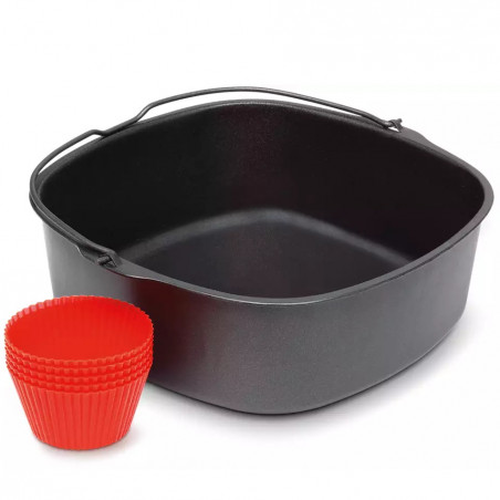 Accessory Set for Philips Airfryer HD9925/01, 1.3L, Non-stick Coating, 8 Pieces, Black