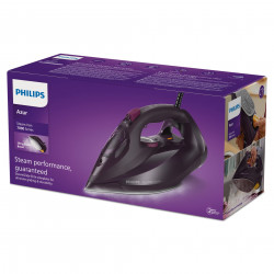 Philips Azur gőzölős vasaló, 3000 W, 55 g/perc gőzáram és 250 g gőzsugár, SteamGlide Elite talp, 300 ml-es tartály és automatikus tisztítórendszer integrált vízkő tartállyal, Automatikus biztonsági leállítás, Lila