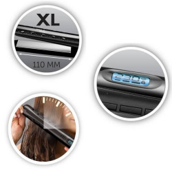 Remington S7307 Hair Straightener, 110 mm Ceramic Plates, Auto Shut-Off, For Wet and Dry Hair, Turbo Boost, Black