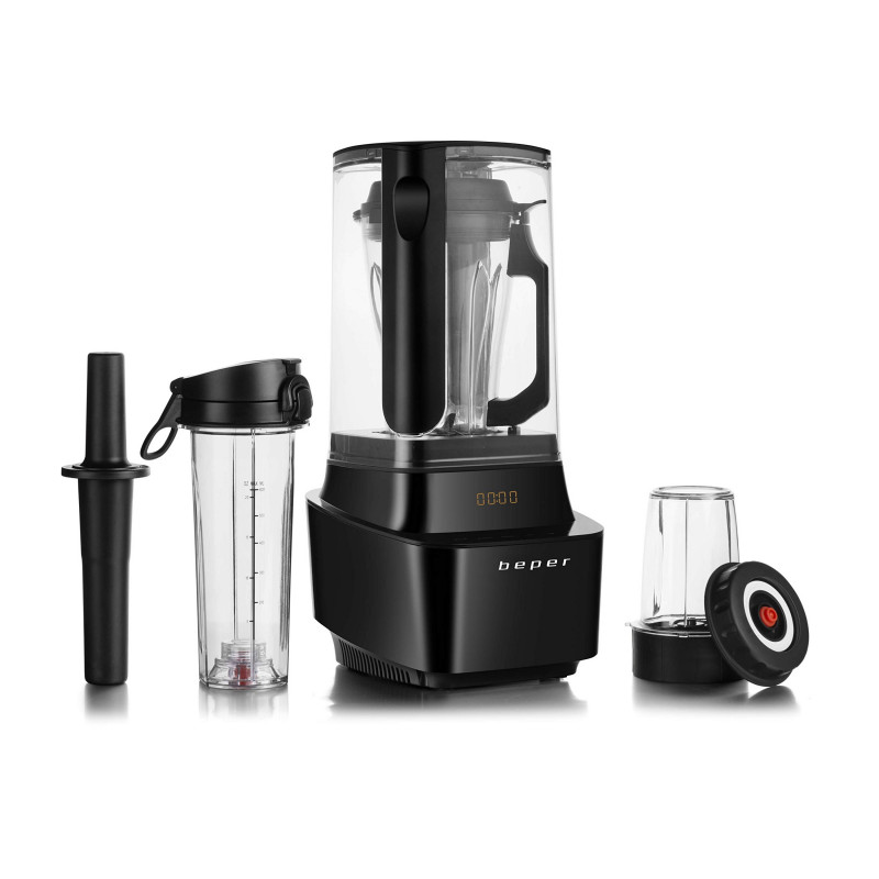 Beper BP.620 Vacuum Blender, 1000W, 1L, BPA-Free, Soundproof Lid, Soft Touch, 2 Speeds + Pulse, Black